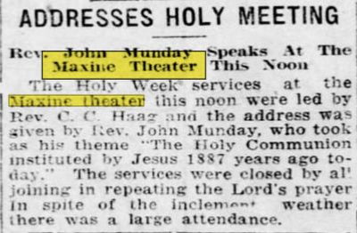 April 1917 article Maxine Theatre, Port Huron